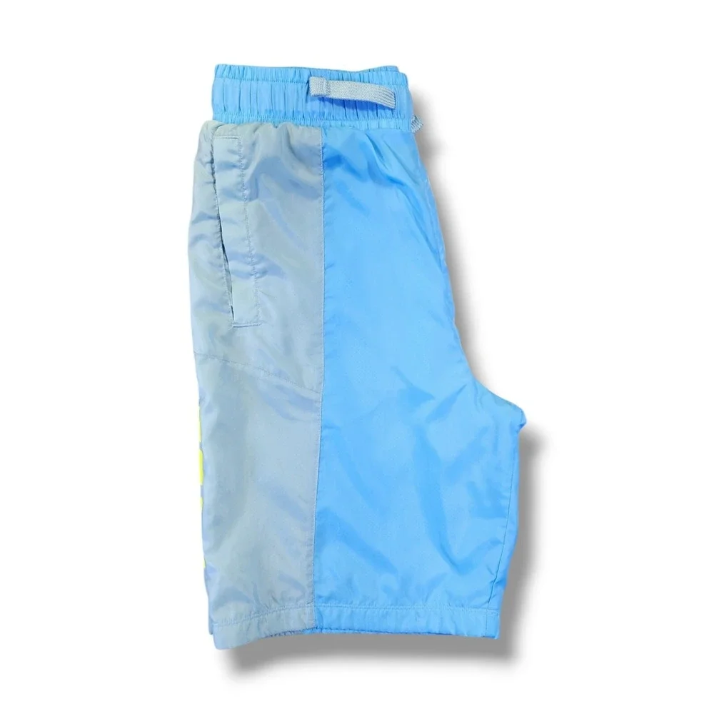 Nike Athletic Sportswear 2 Tone Light Blue Neon Yellow Logo Youth‎ Size L 27-28